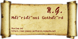 Máriássi Gothárd névjegykártya